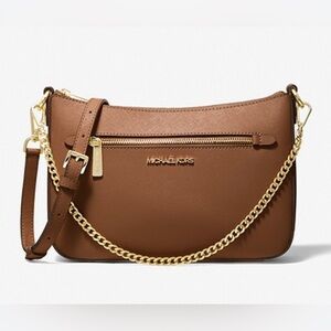 Michael Kors Tan Crossbody Bag with Gold Chain
